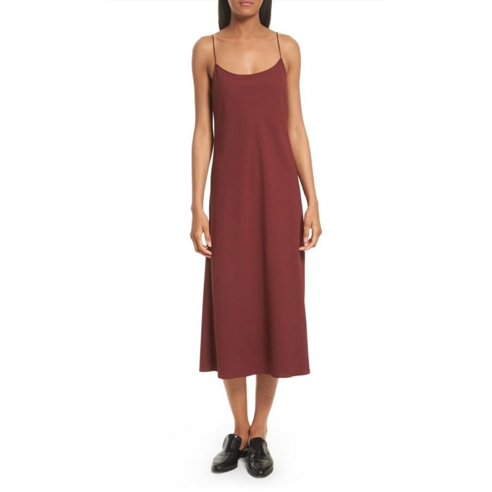 THEORY Telson Rosina Crepe Dress Burgundy